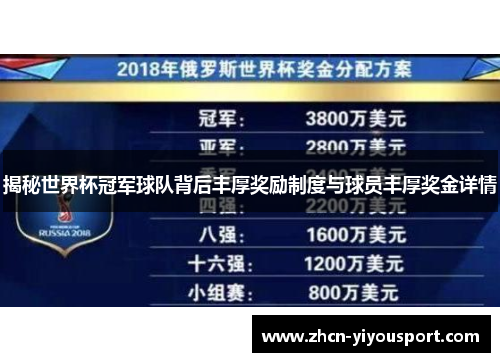 揭秘世界杯冠军球队背后丰厚奖励制度与球员丰厚奖金详情